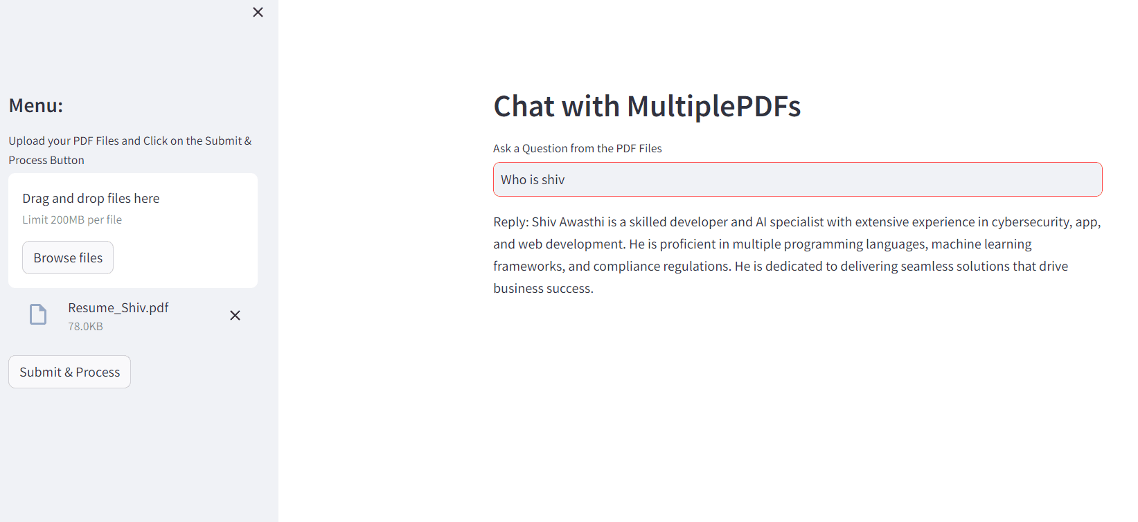 MultiPDF- AI